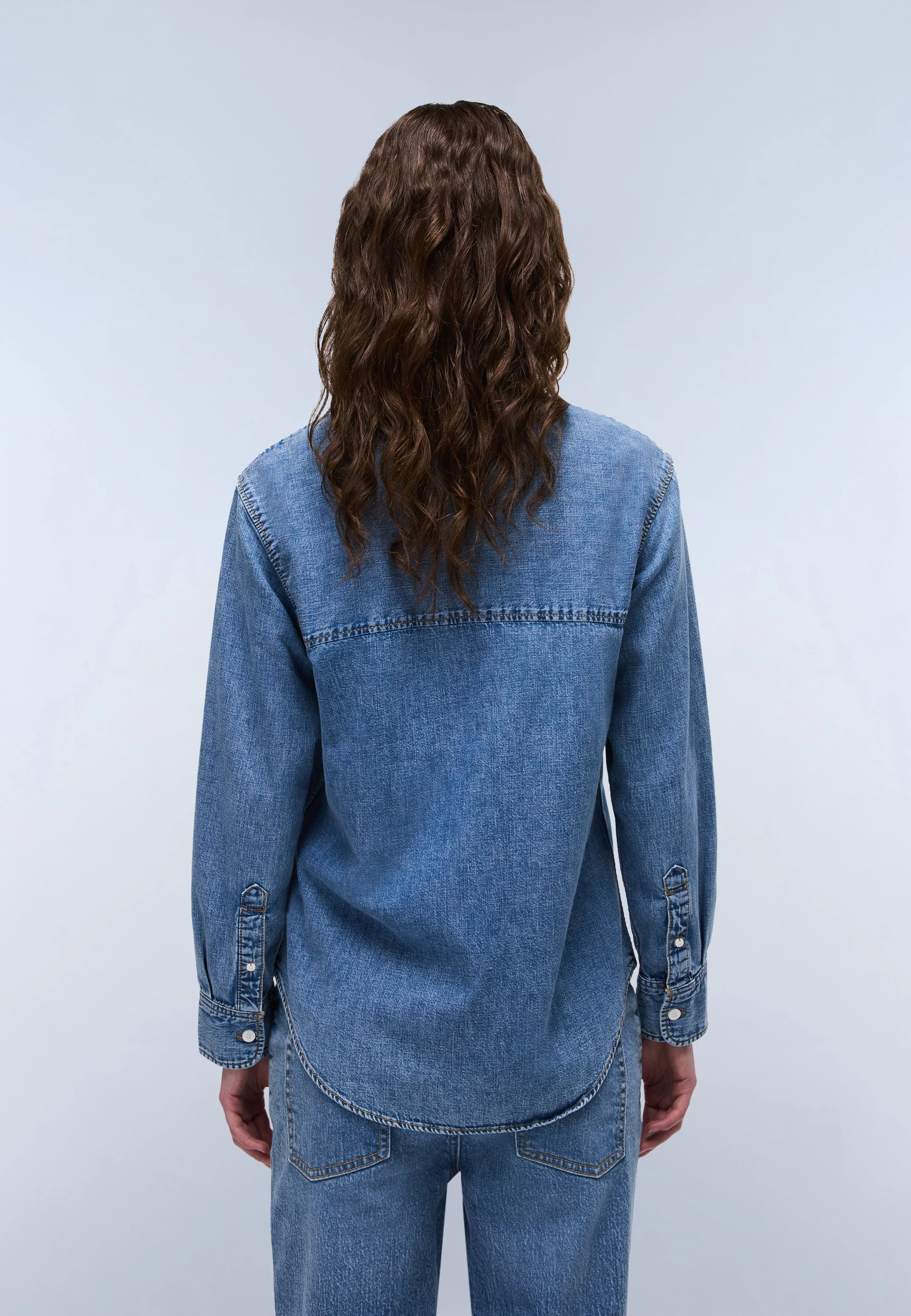 Camisa de Denim Cimonde Manga Longa