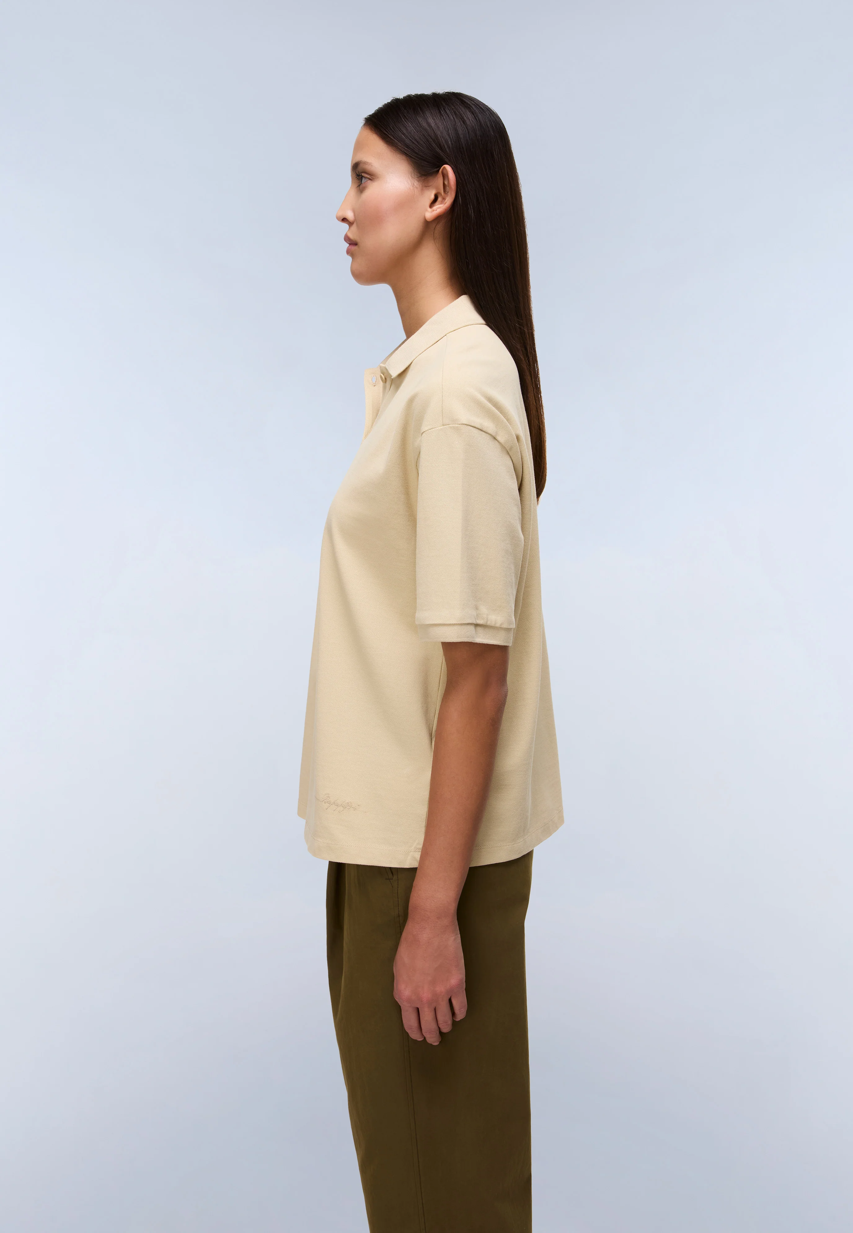Camisola Polo de Manga Curta Brilho Piqué